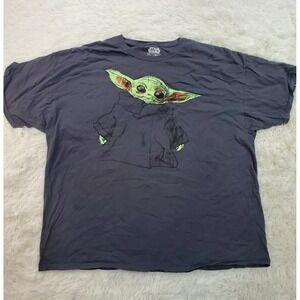 Star Wars Shirt 3XL Mens Baby Yoda Mad Engine Gray Cotton